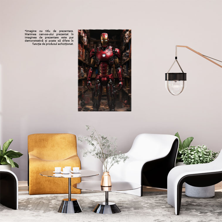 Tablou Canvas: Portret barbat in costum de Ironman in debara filme sf Pictura Digitala 40x25CM [2]