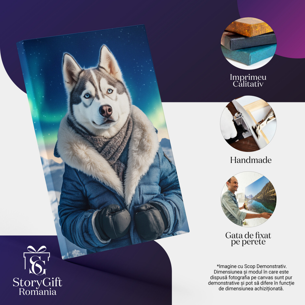 Tablou Canvas Personalizat Jachetă Albastră sub Aurora BorealăMarime 120x80CM [4]