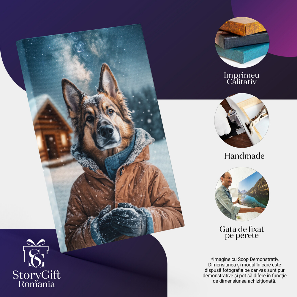 Tablou Canvas Polul Nord cu Jachetă PortocalieMarime 40x25CM [4]