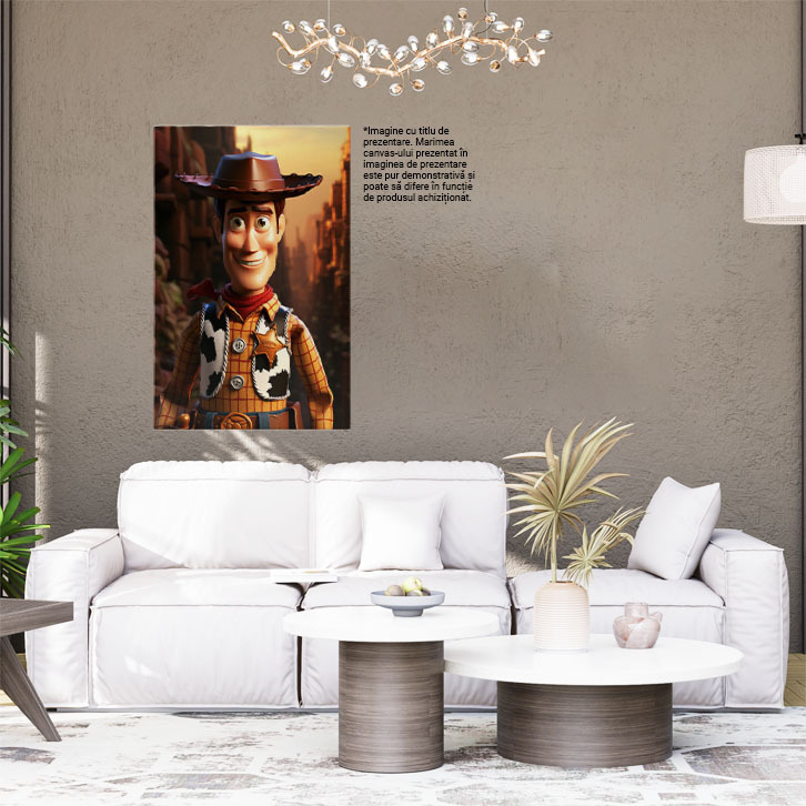 Tablou Canvas:  Portret de Cowboy - Woody din Toy Story veselie Pixar desene Pictura Digitala 40x25CM [2]