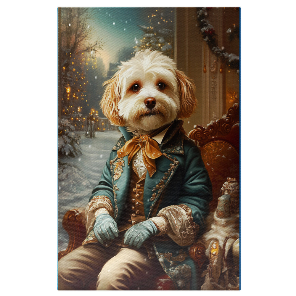  Tablou Canvas Personalizat Portret De Crăciun Cu Ținută Regală Și ZăpadăMarime 40x25CM [1]