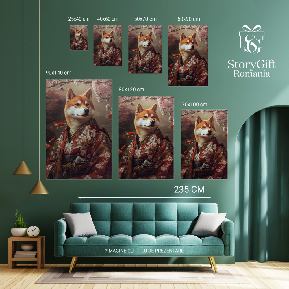  Tablou Canvas Personalizat Asasin Asiatic În Kimono Floral În Grădina JaponezăMarime 40x25CM [6]