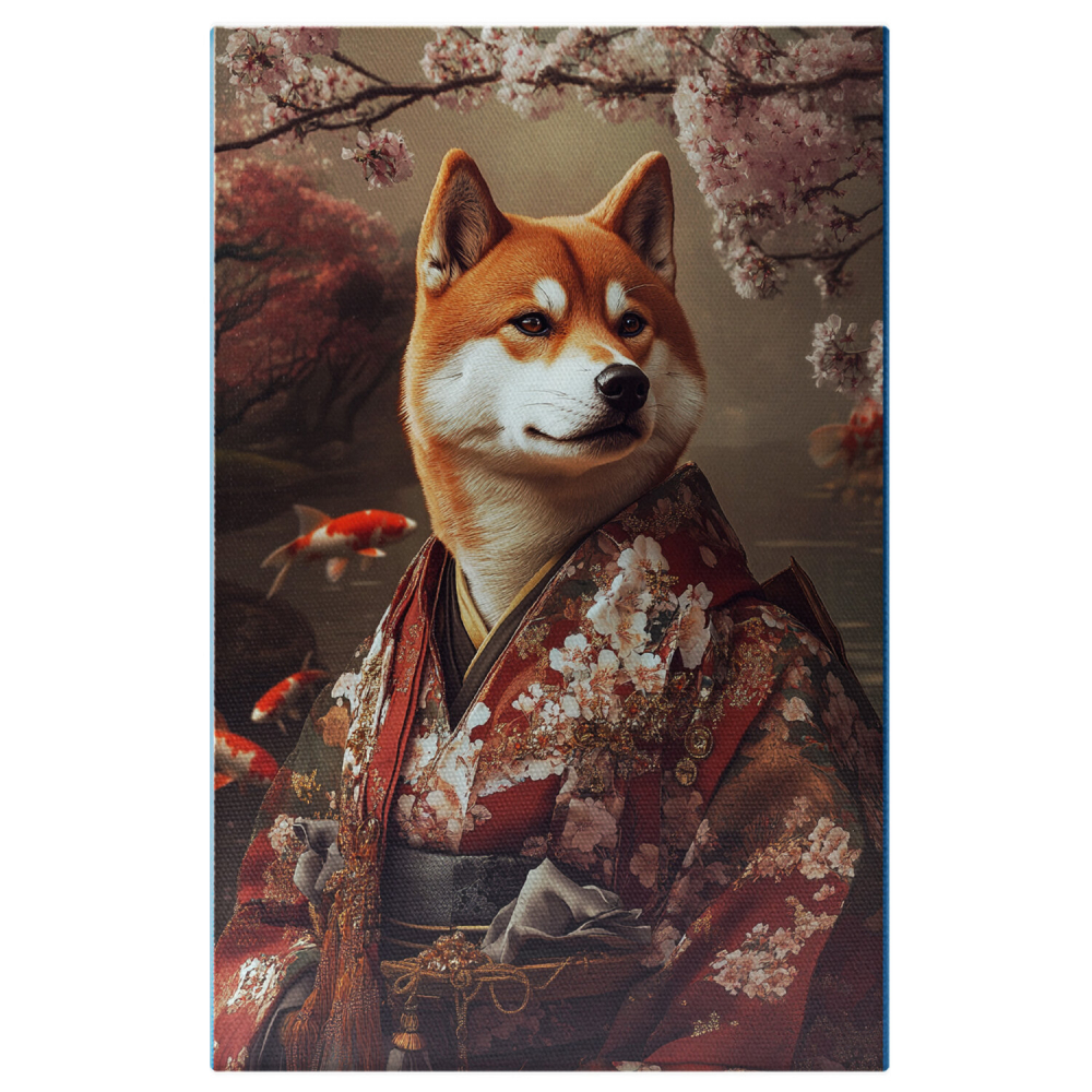  Tablou Canvas Personalizat Asasin Asiatic În Kimono Floral În Grădina JaponezăMarime 40x25CM [1]
