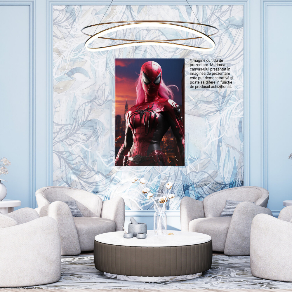 Tablou Canvas - Portret Eroină în Costum Stil Spider-Man, Marime 40x25CM [4]