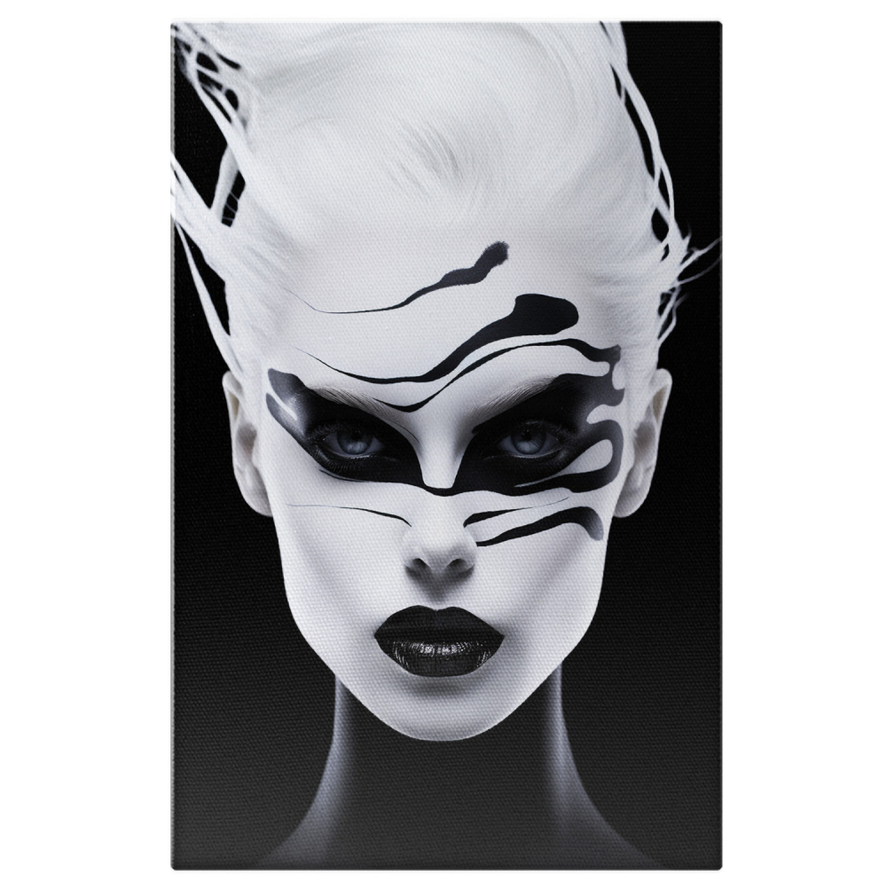 Portret Femeie cu Chip Alb și Dungi Negre - Pictură Digitală, Marime 40x25CM [1]