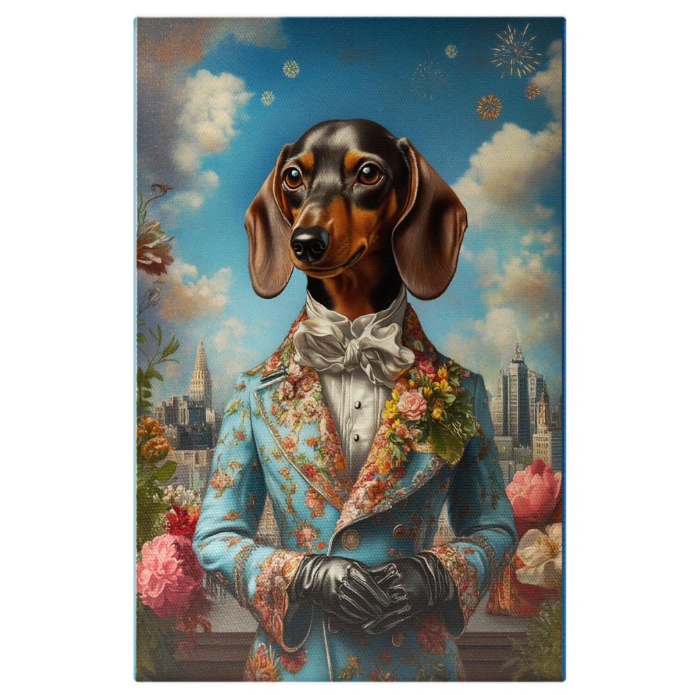  Tablou Canvas Personalizat Portret Regal Feminin Cu Jachetă Albastră Și Guler RuffMarime 100x70CM [1]