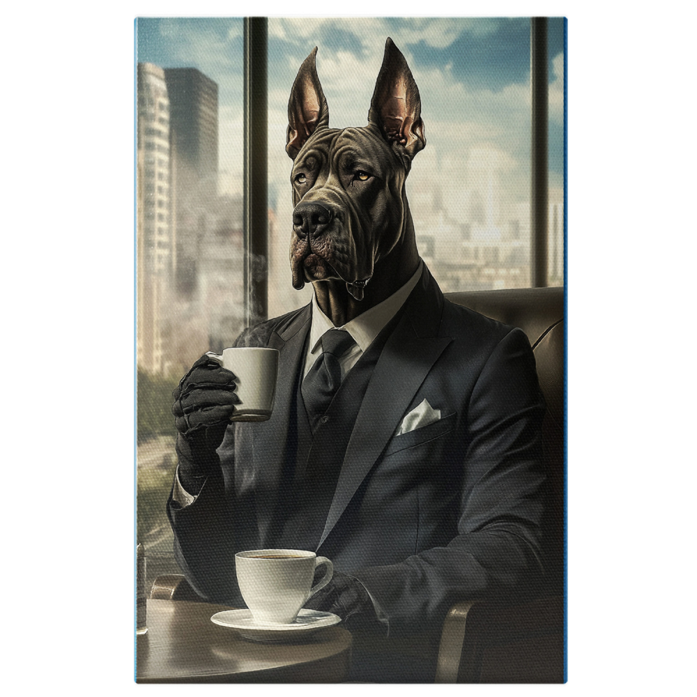  Tablou Canvas Personalizat Portret Masculin Stil Office Cu CafeaMarime 70x50CM [1]