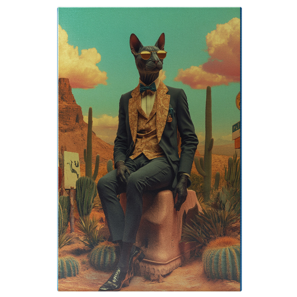  Tablou Canvas Personalizat Portret Masculin Verde Smarald CactușiMarime 120x80CM [1]