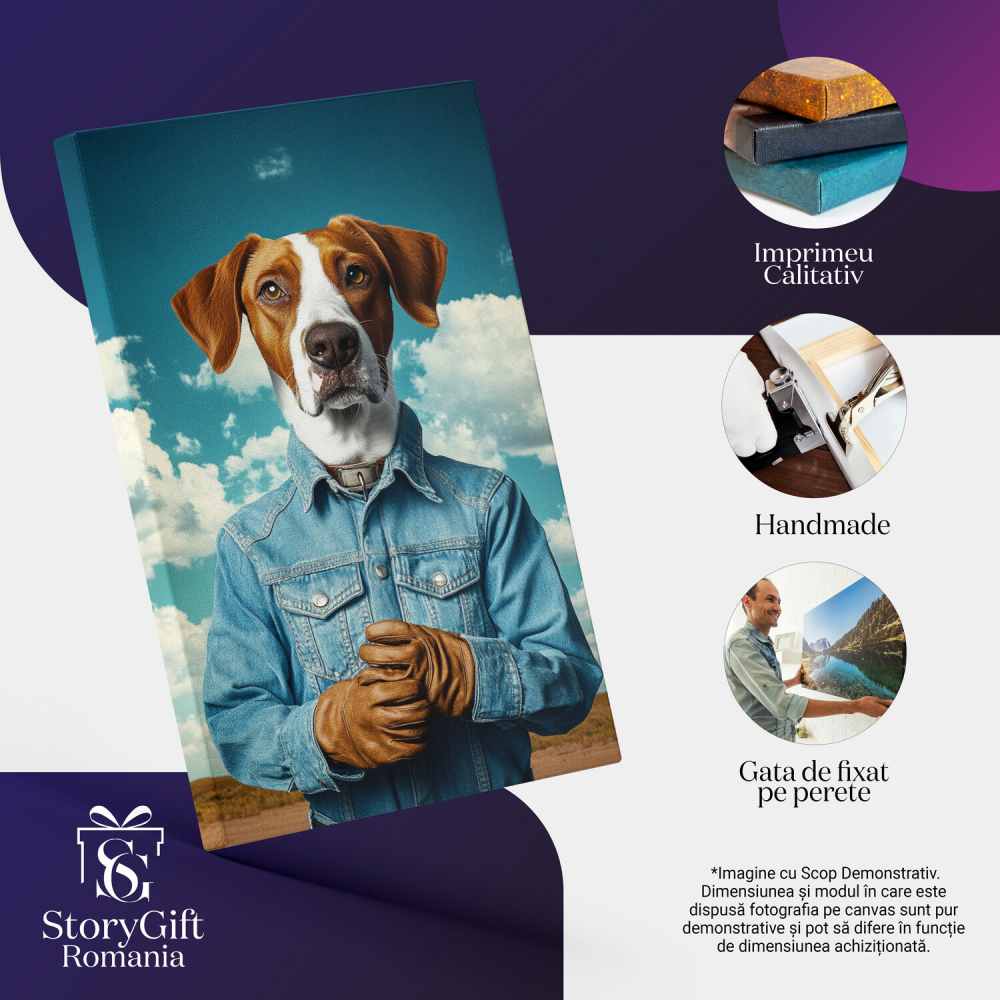 Tablou Canvas Personalizat Portret Modern cu Salopetă de Denim
Marime 40x25CM [4]