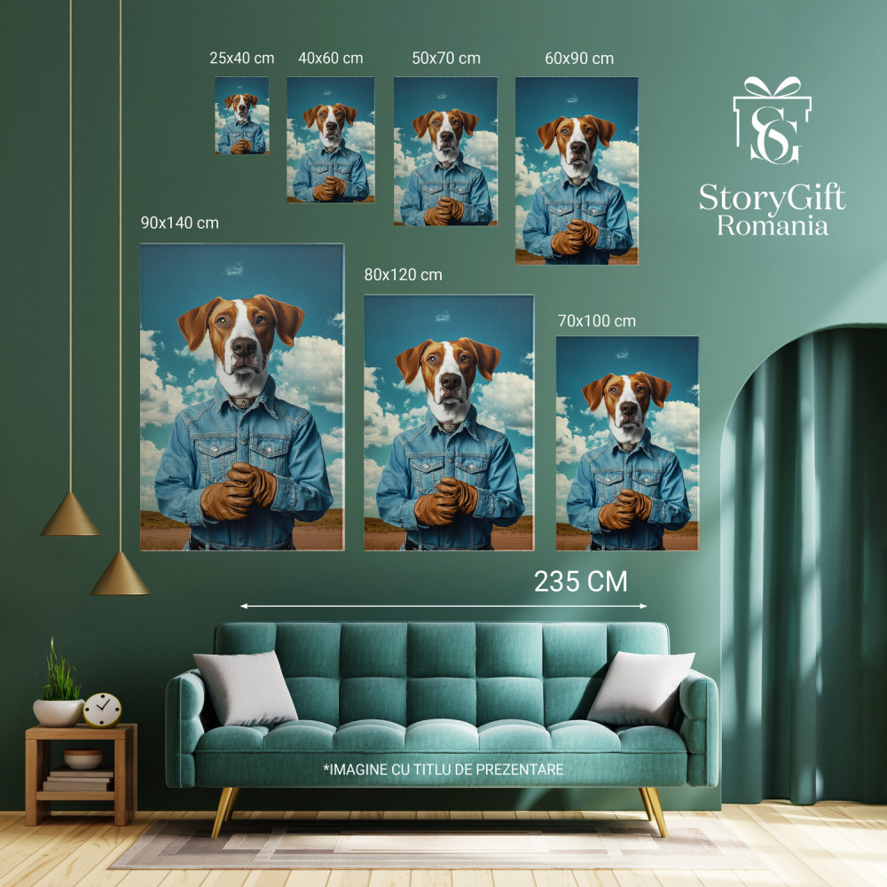 Tablou Canvas Personalizat Portret Modern cu Salopetă de Denim
Marime 40x25CM [6]