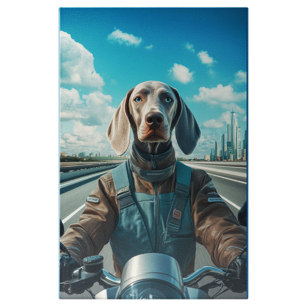  Tablou Canvas Personalizat Motociclist Pe Sosea În Costum Formula 1Marime 40x25CM [1]