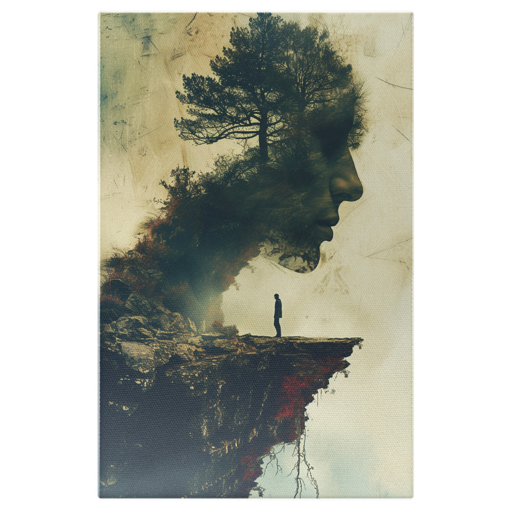 Portret Natural - Chip din Profil pe Stâncă, Marime 40x25CM [1]