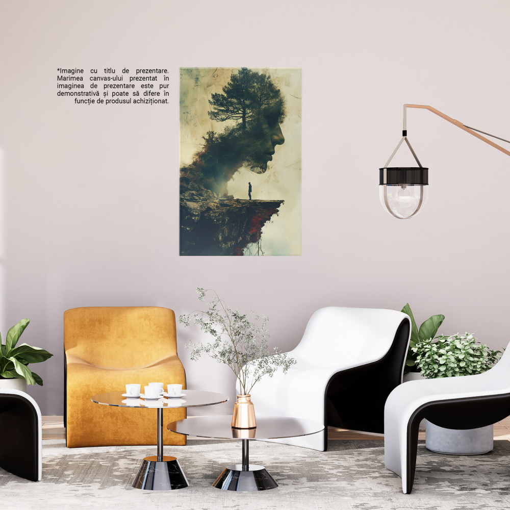 Portret Natural - Chip din Profil pe Stâncă, Marime 40x25CM [3]