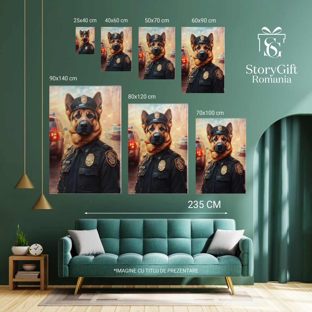 Tablou Canvas Personalizat Polițist Cu Insigna De Aur
Marime 40x25CM [6]