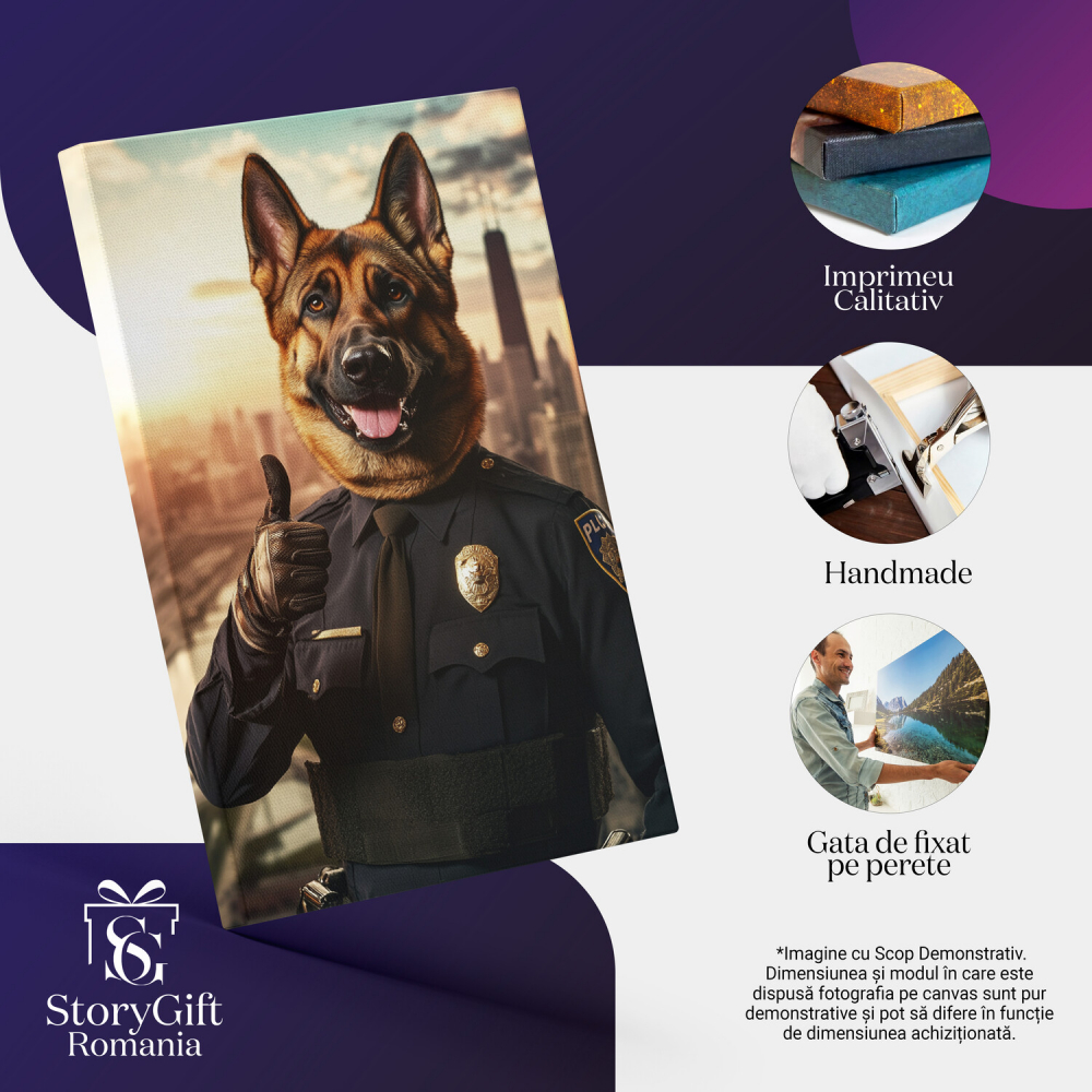 Tablou Canvas Personalizat Polițist Arătând Semnul OK
Marime 120x80CM [4]