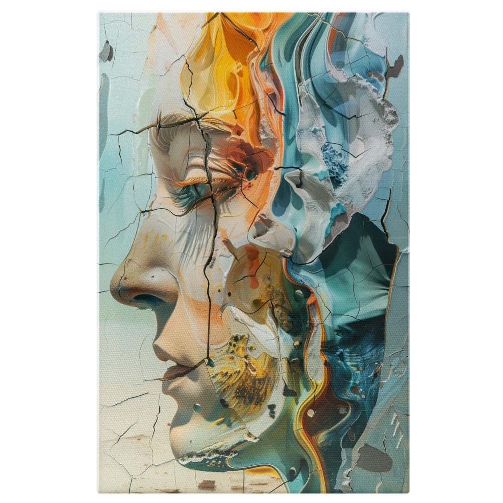 Tablou Canvas - Portret Psihologic cu Chip Uman în Multe Culori, Marime 40x25CM [1]