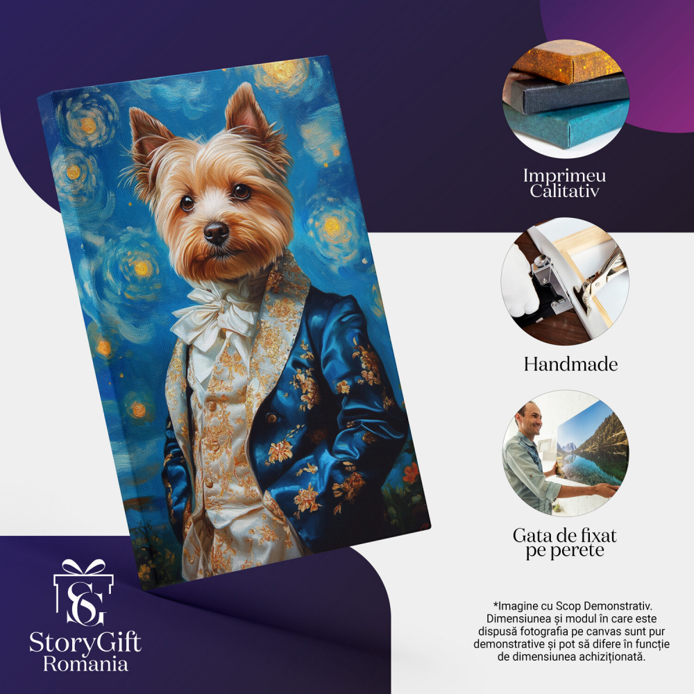  Tablou Canvas Personalizat Portret Regal Cu Stele Aurii Și Guler AristocratMarime 40x25CM [4]