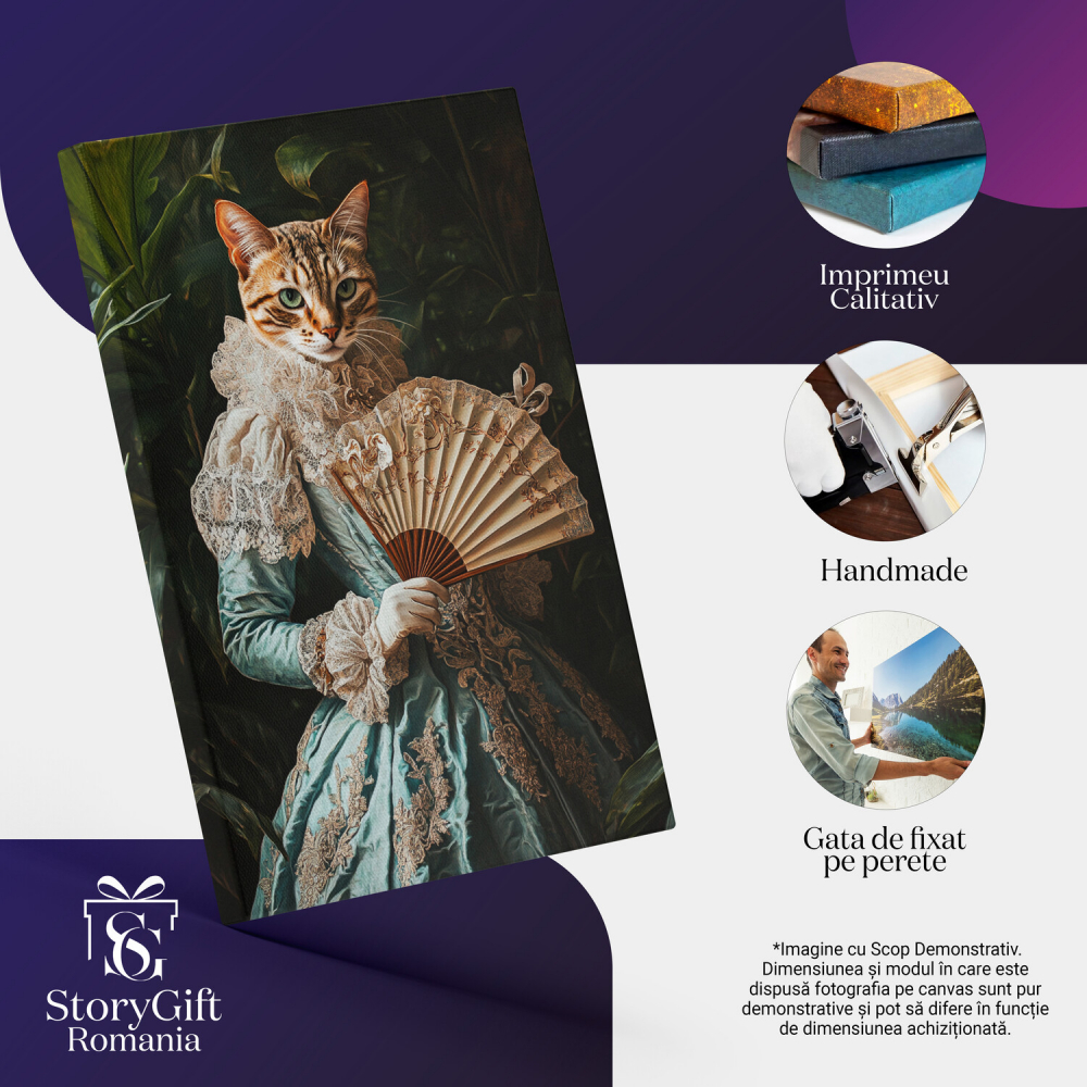  Tablou Canvas Personalizat Regină Aristocrată Cu Rochie Aurie Și Guler Din DantelăMarime 40x25CM [4]