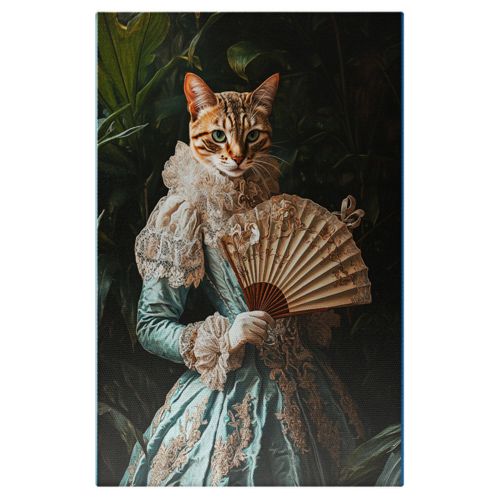  Tablou Canvas Personalizat Regină Aristocrată Cu Rochie Aurie Și Guler Din DantelăMarime 40x25CM [1]