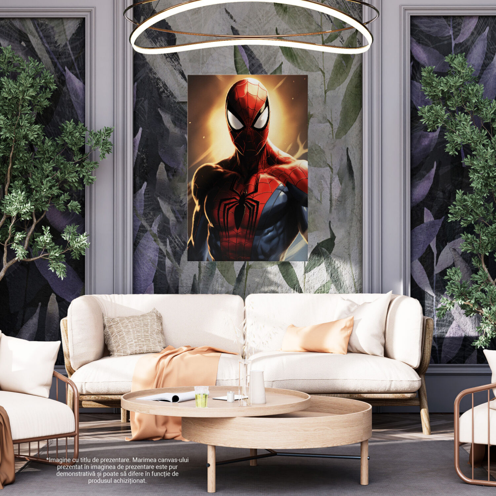 Tablou Canvas cu Portretul lui Spiderman în Stil Desen Animat, Marime 40x25CM [4]