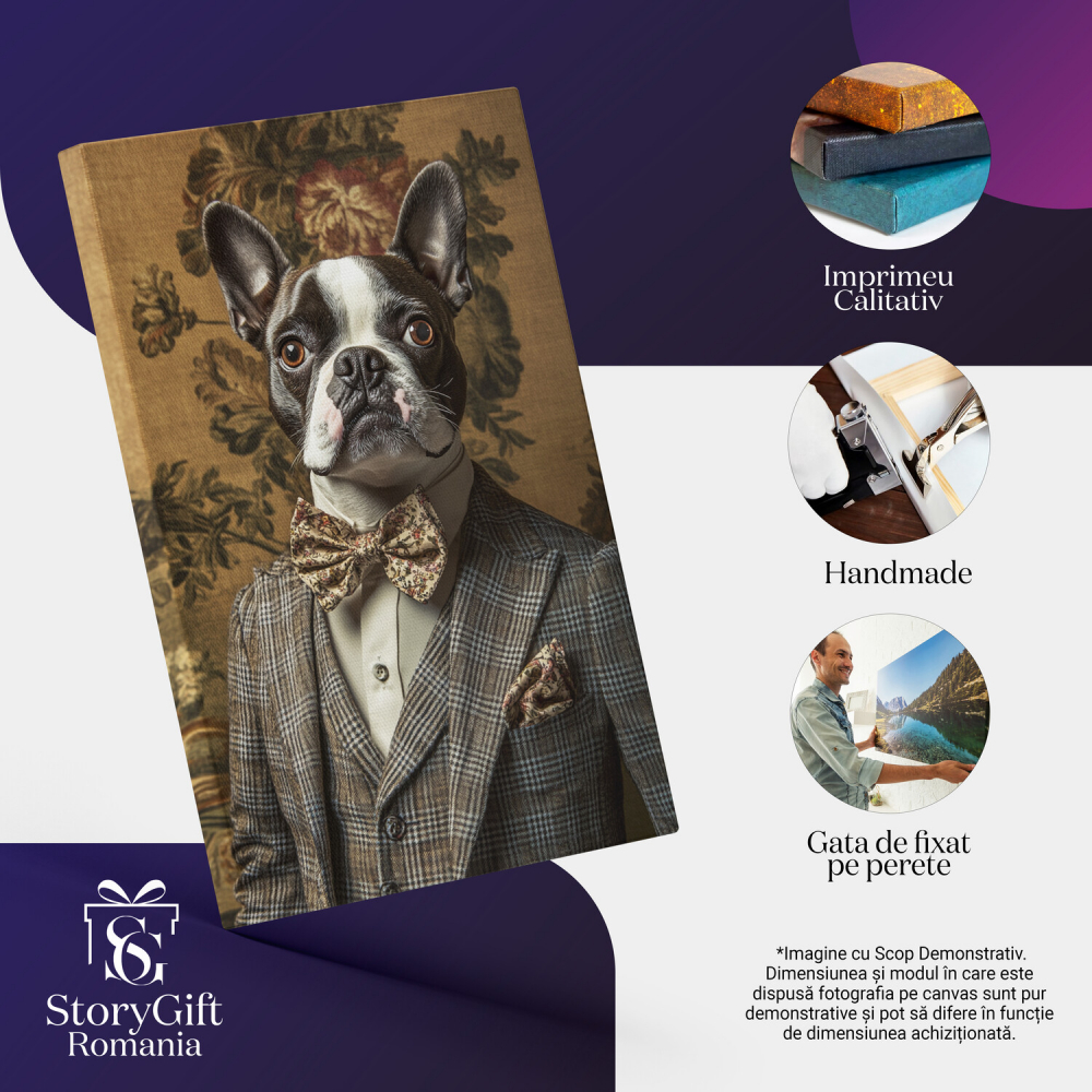  Tablou Canvas Personalizat Costum Aristocrat Cu Detalii FloraleMarime 40x25CM [4]