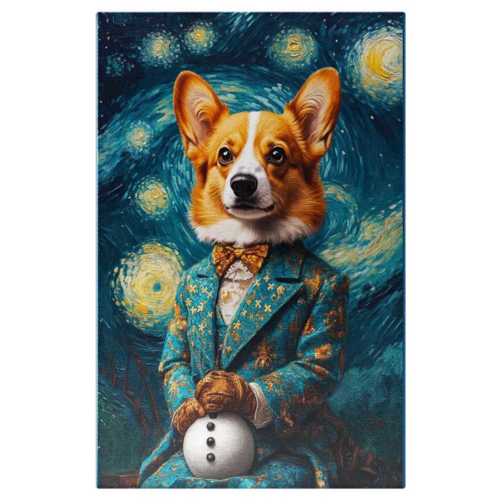  Tablou Canvas Personalizat Costum Albastru Cu Detalii AuriiMarime 40x25CM [1]