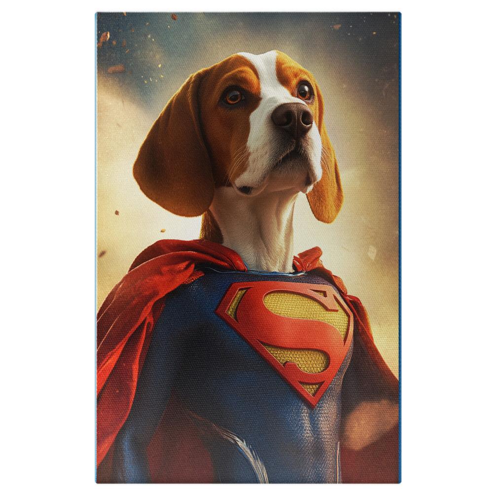  Tablou Canvas Personalizat Superman În Lumină Soarelui Cu Capa RoșieMarime 40x25CM [1]