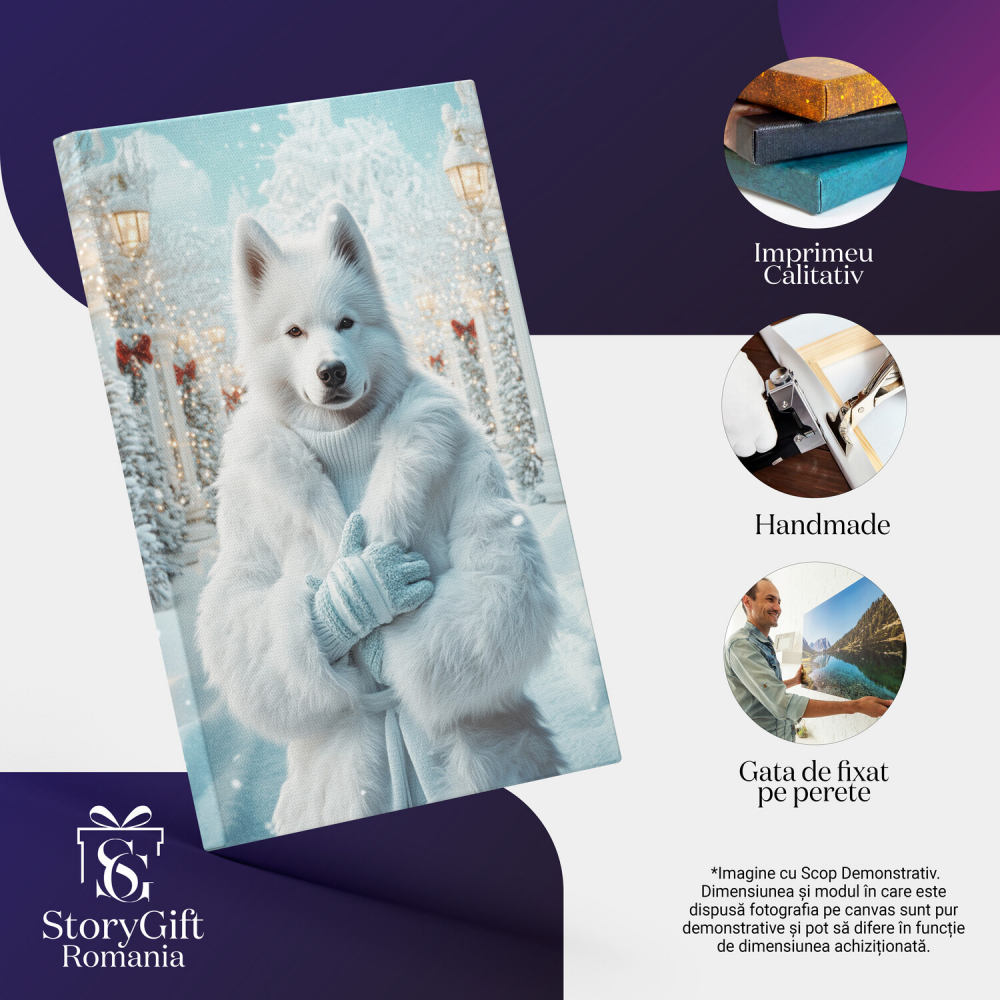  Tablou Canvas Personalizat Ținută Elegantă De Iarnă Cu Haină De BlanăMarime 40x25CM [4]