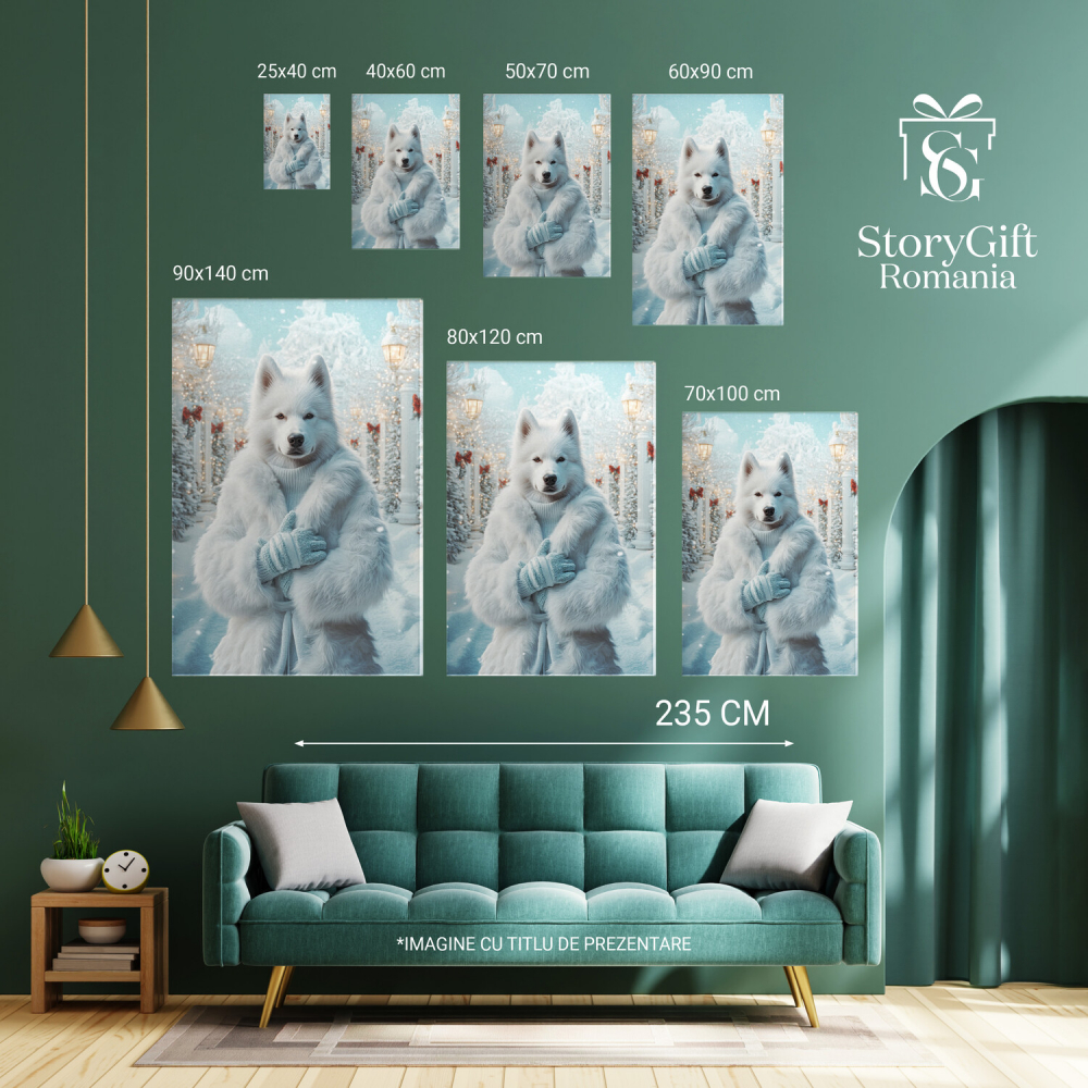  Tablou Canvas Personalizat Ținută Elegantă De Iarnă Cu Haină De BlanăMarime 40x25CM [6]