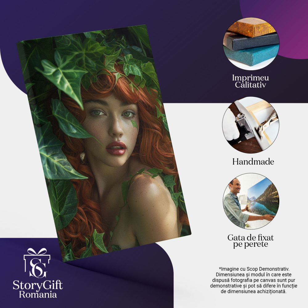 Tablou Canvas:  Portret Zână în Iederă- Fotografie Artistică și Basm Pictura Digitala 40x25CM [3]