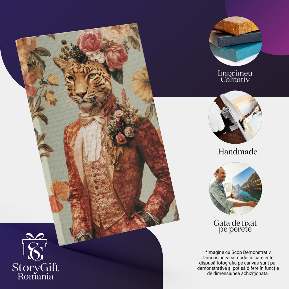 Cavaler Regal cu Flori - Tinuta Roșie și Funda de Satin
Marime 100x70CM [4]