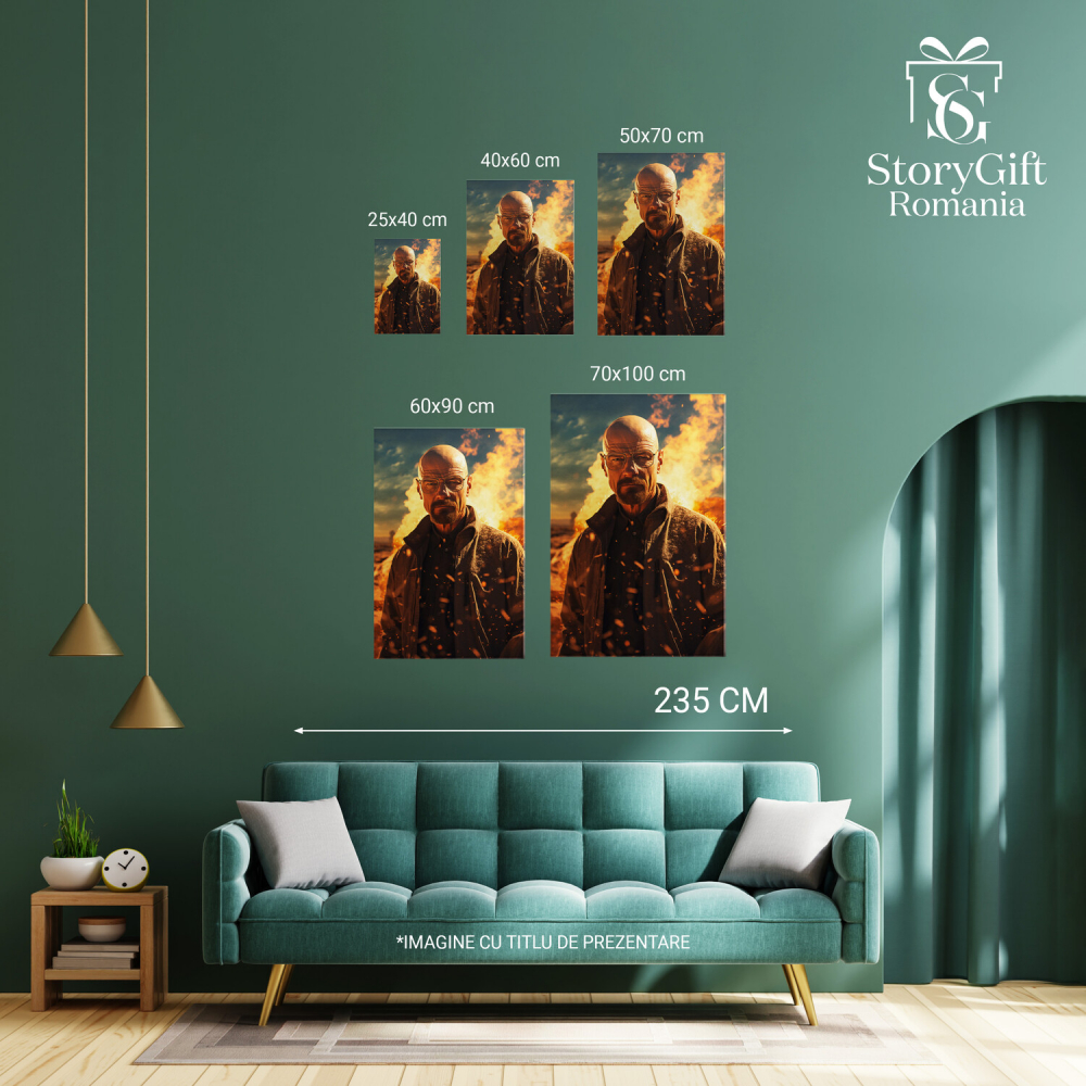 Tablou Canvas Breaking Bad | Portret Personaj Principal Pictură Digitală, Marime 40x25CM [3]