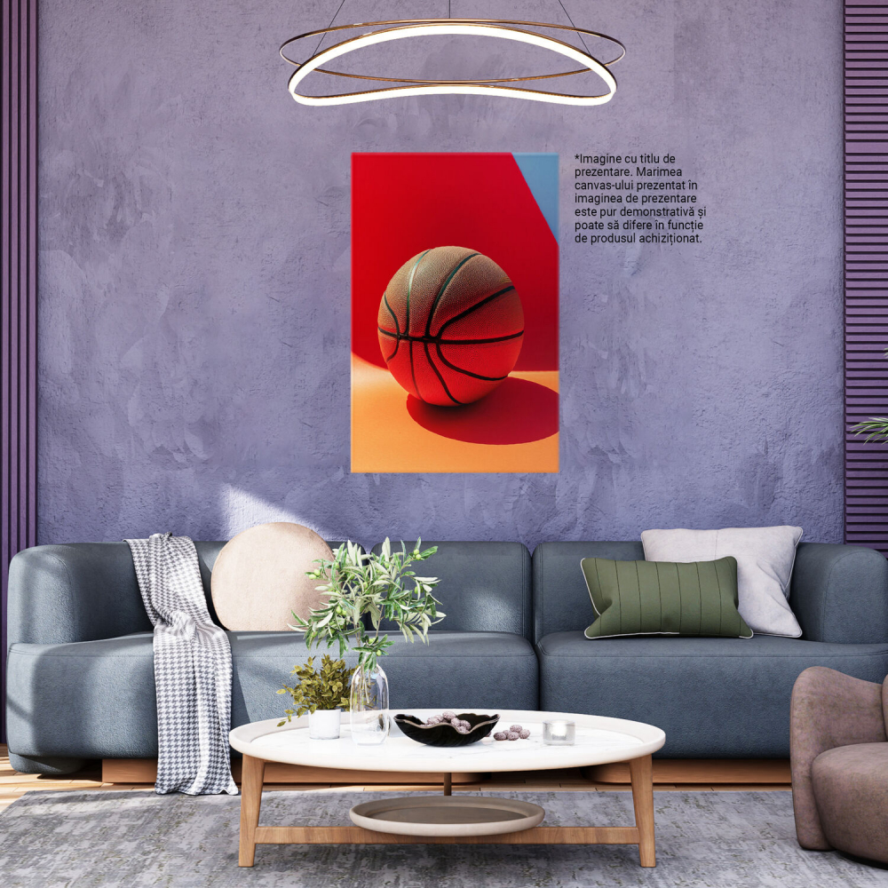 Tablou Canvas Precizie și Concentrare - Mingea de Baschet în Centrul Atenției, Marime 40x25CM [3]