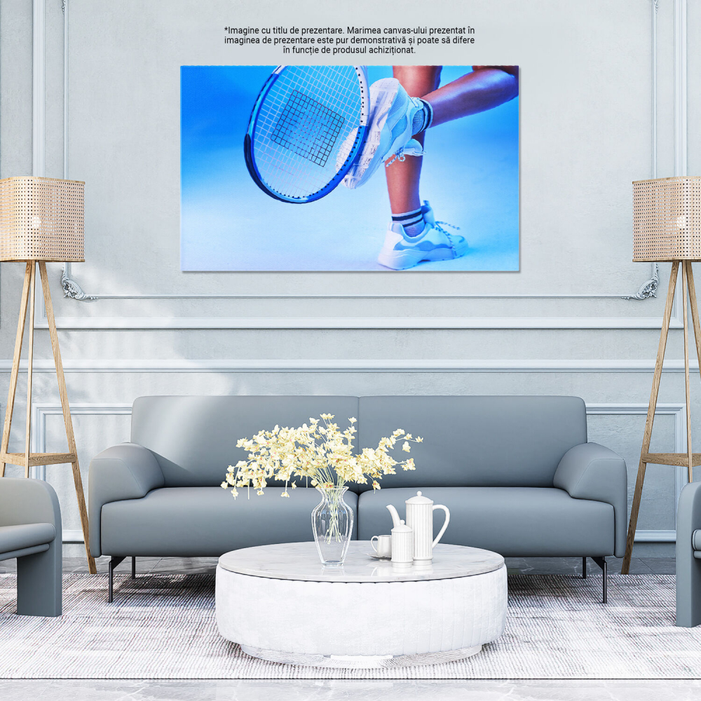 Tablou Canvas: Pregătire pentru Meci – Tenis de Camp în Studio, Marime 40x25CM [4]