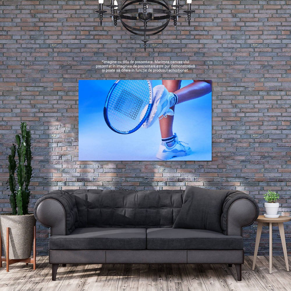 Tablou Canvas: Pregătire pentru Meci – Tenis de Camp în Studio, Marime 40x25CM [3]