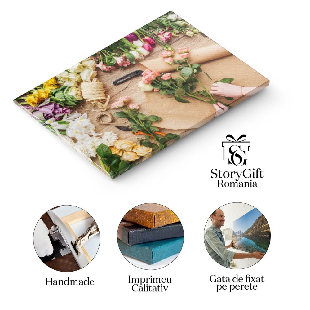 Tablou Canvas - Primavara in Floare - Flori Proaspete intr-un Buquet Minunat 40x25CM [2]