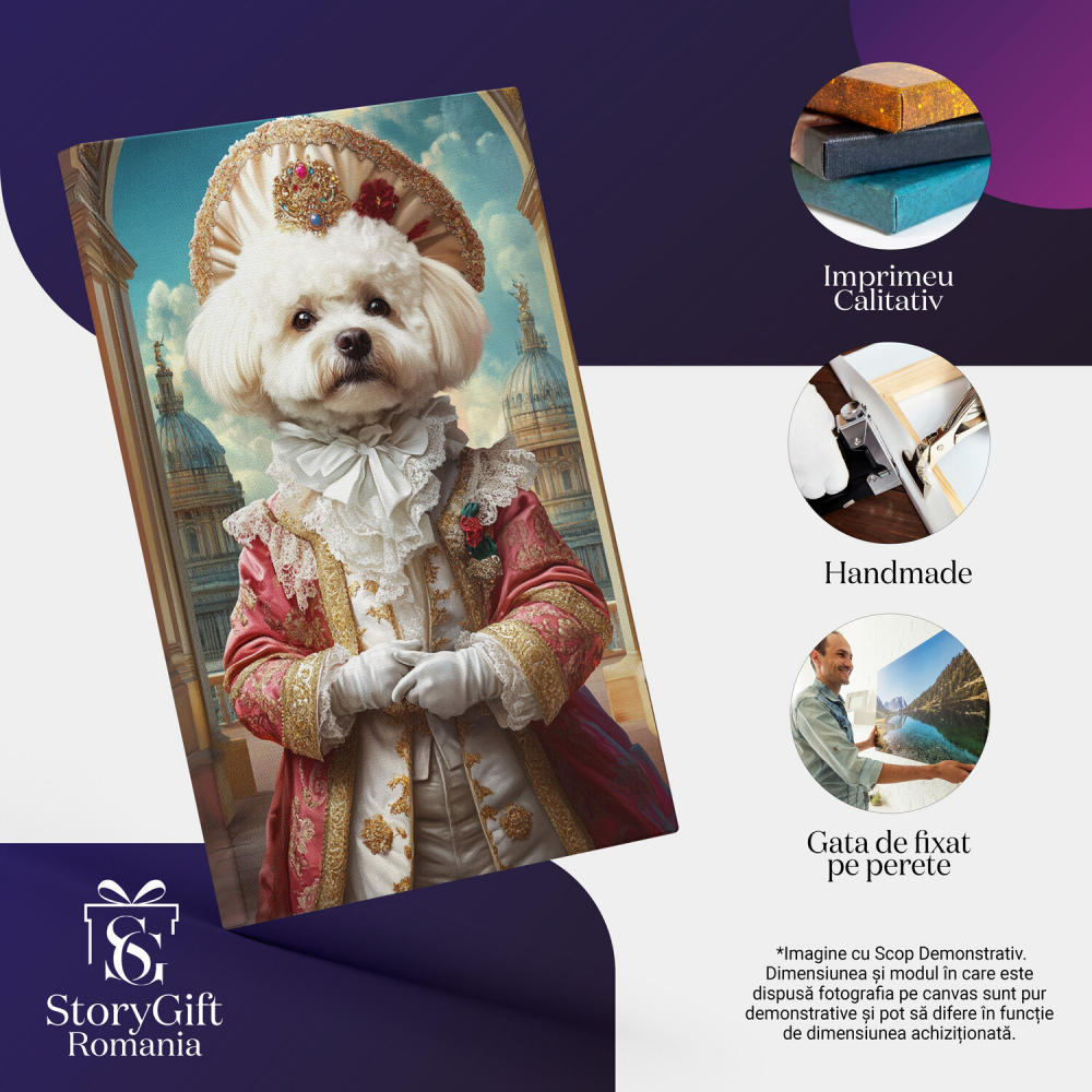  Tablou Canvas Personalizat Print Regal Pe Balconul Palatului Cu Jachetă RoșieMarime 40x25CM [4]