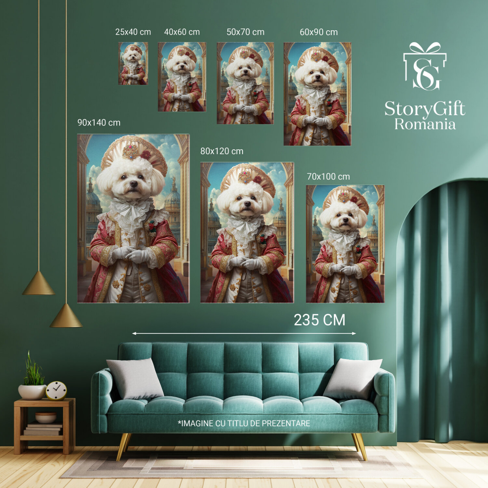  Tablou Canvas Personalizat Print Regal Pe Balconul Palatului Cu Jachetă RoșieMarime 40x25CM [6]