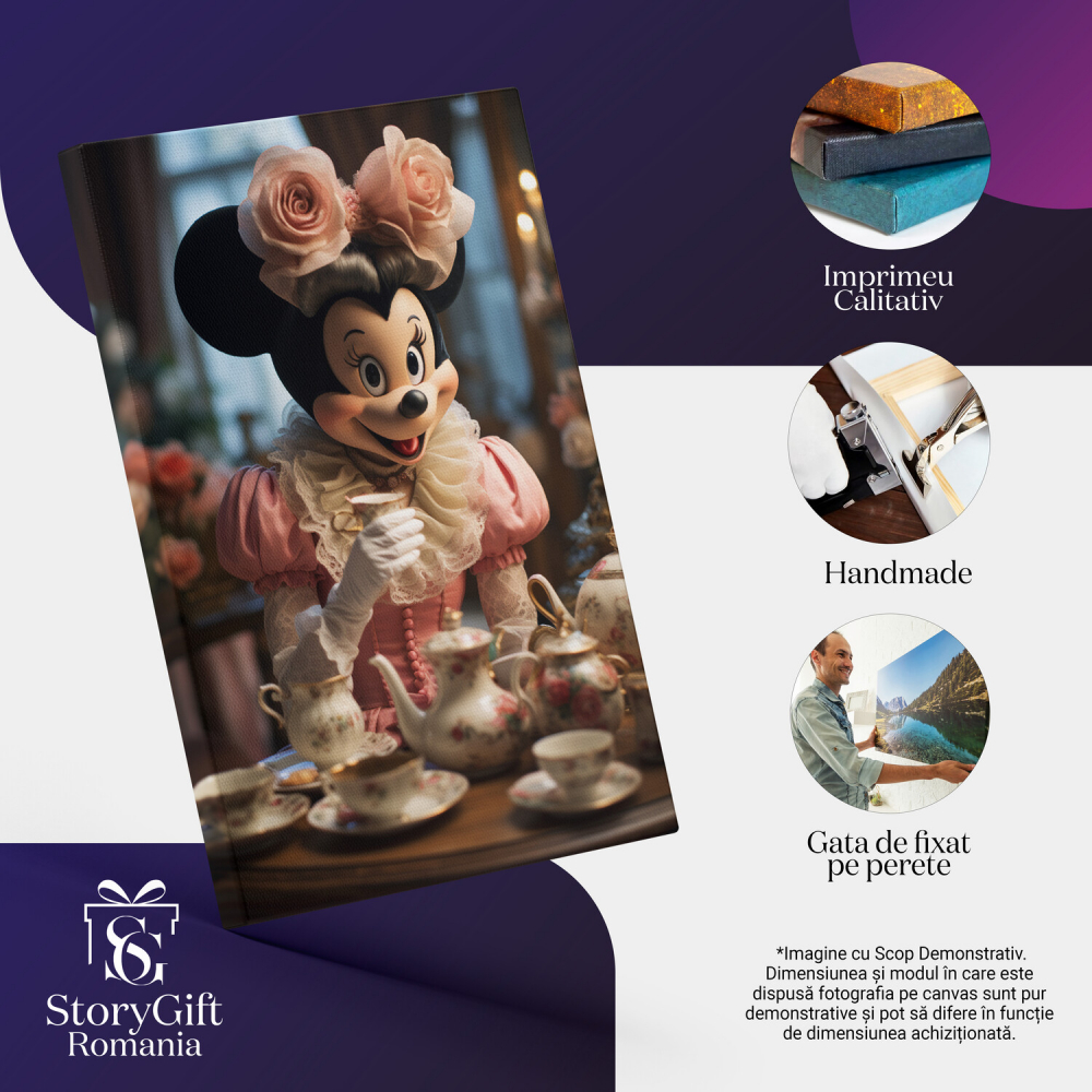 Prințesa Minnie Bea Ceai Regal cu Trandafiri Mari, Marime 40x25CM [2]