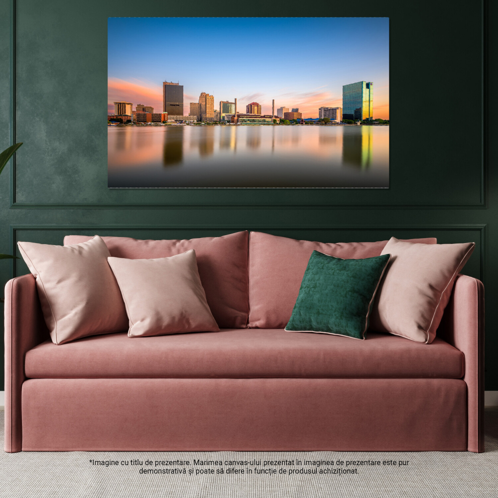 Tablou Canvas Privelisti la Golful San Francisco: Orașul și Marina în Zori, Marime 40x25CM [4]