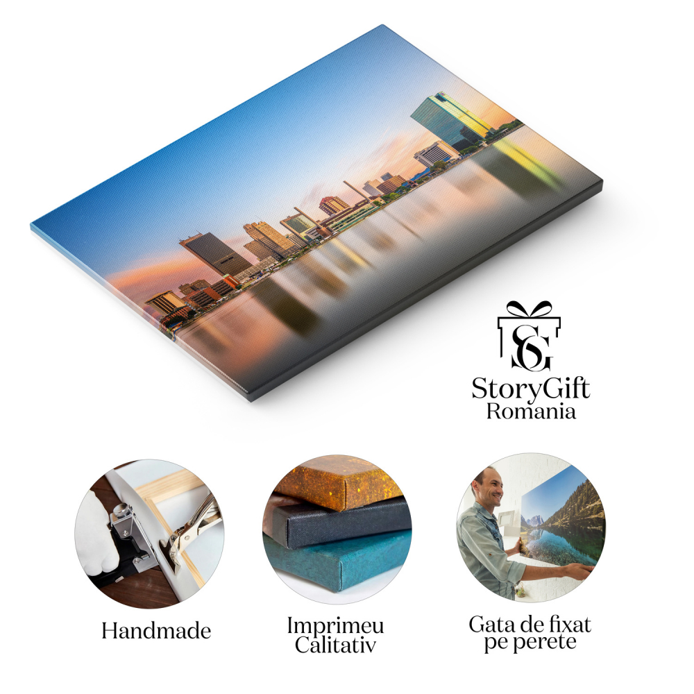 Tablou Canvas Privelisti la Golful San Francisco: Orașul și Marina în Zori, Marime 40x25CM [2]