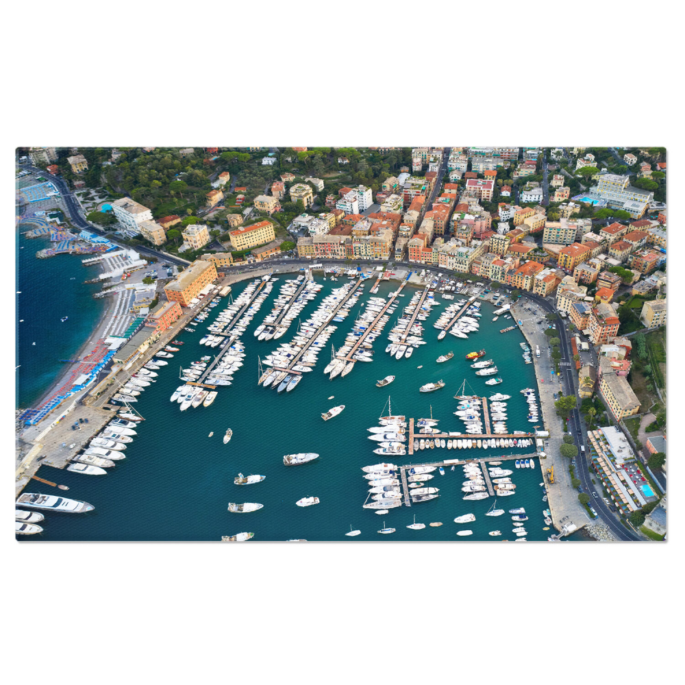 Privire de Sus asupra Portului Ligurian: Atmosferă Marină cu Nave și Iahturi, Marime 40x25CM [1]