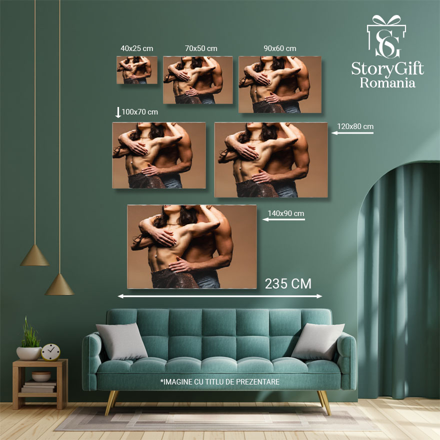 Tablou Canvas Privirea Ascunsa a Prietenului Fara Tricou adult, atractiv, frumusete, iubit, bust, apropiere, cuplu, prietenie, jumatate goal 1529 40x25CM [5]