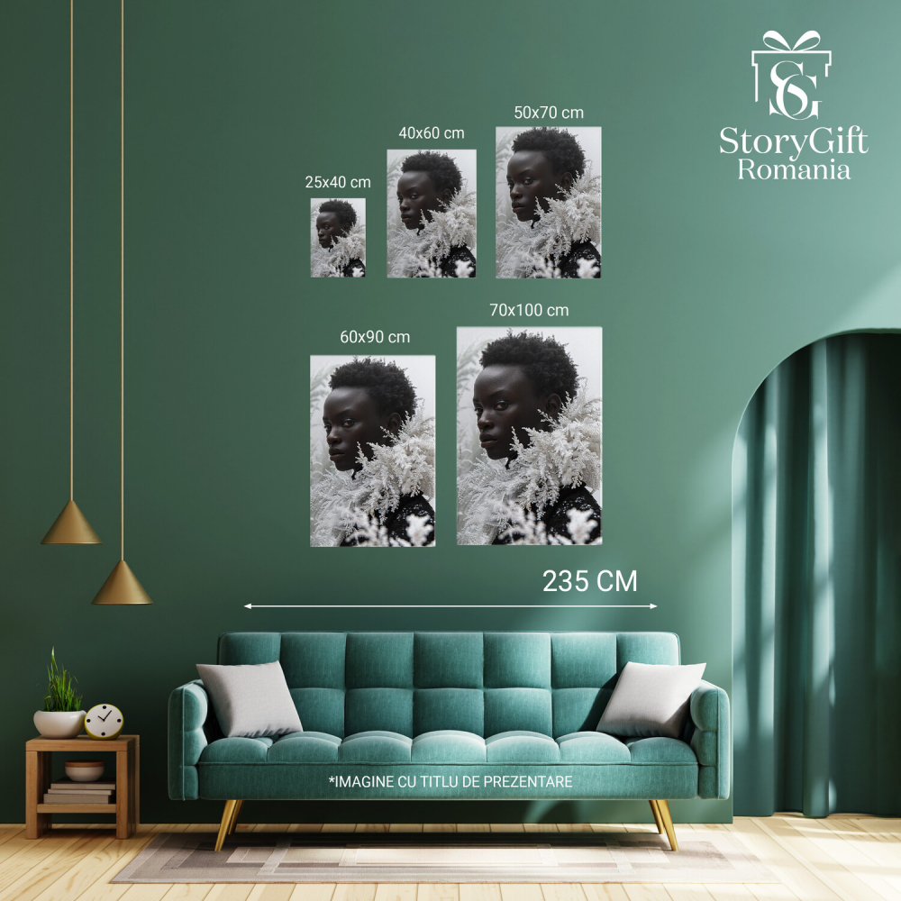 Tablou Canvas - Privirea Personajului Static în Lumea în Continuă Mișcare, Marime 40x25CM [4]