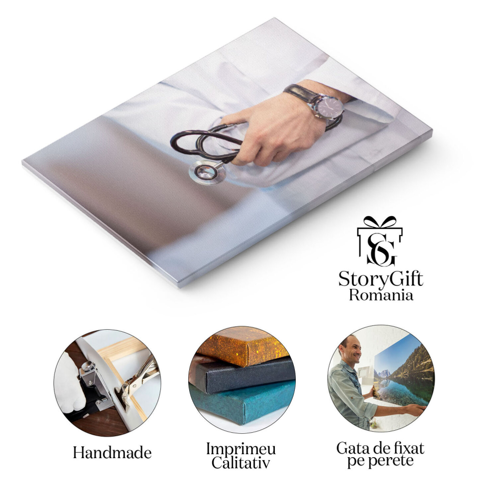 Tablou Canvas: Profesionalismul unui Doctor in Evaluarea Pacientului - Medicina, Diagnoza, Sanatate 40x25CM [2]