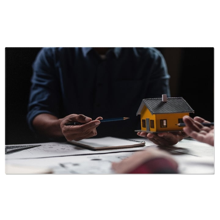 Tablou Canvas - Proiectare arhitecturala: blueprint si colaborare in echipa 100x70CM [1]