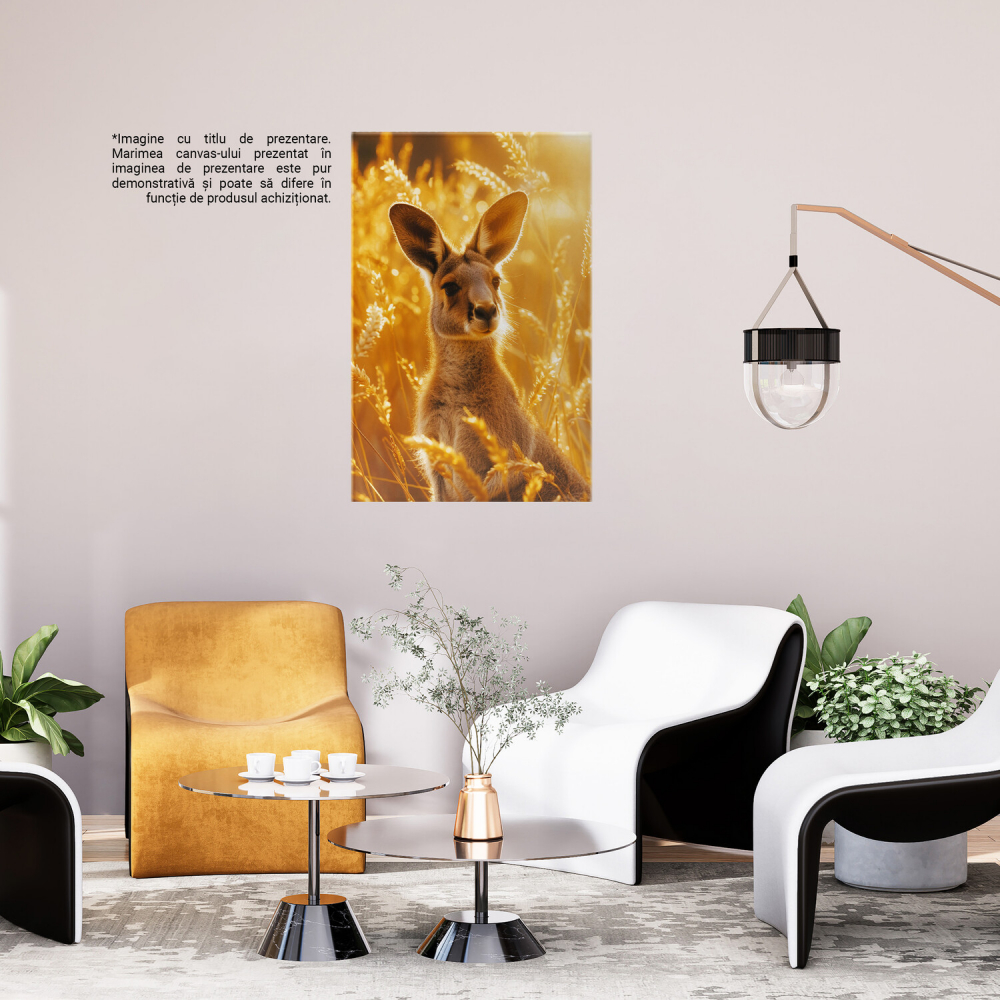 Pui de Cangur cu Urechi Mari în Lan de Spic - Pictură Digitală, Marime 40x25CM [3]