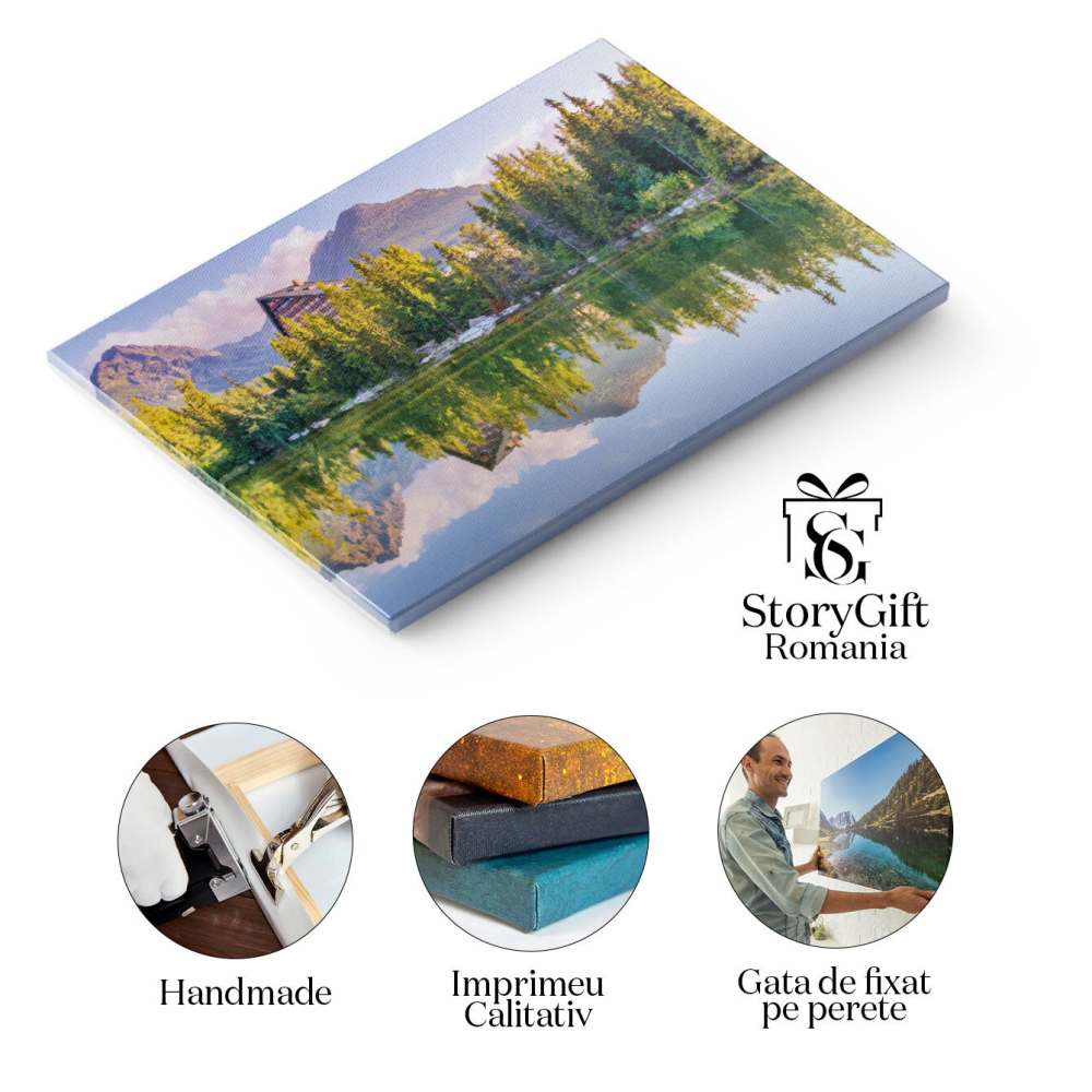 Tablou Canvas: Rasarit de Soare in Mijlocul Naturii, Peisaj Linistit in Slovacia 40x25CM [2]