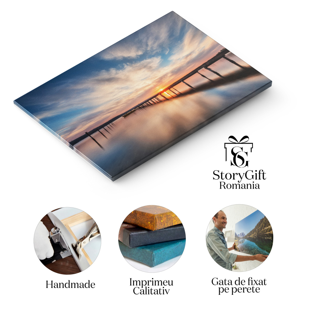 Tablou Canvas: Răsărit în Munți - Reflexii de Cer, Marime 40x25CM [2]