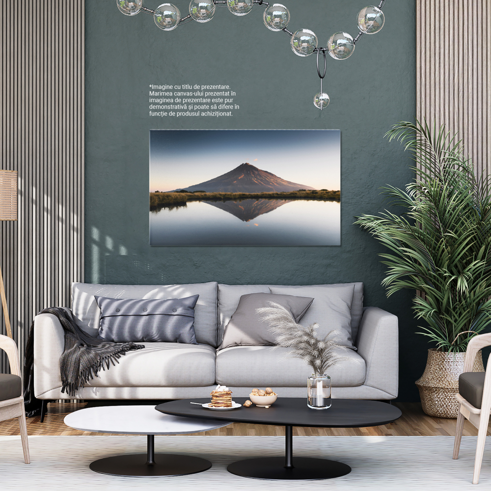 Tablou Canvas - Rasarit pe Lacul Egmont, Noua Zeelanda - Peisaj Linistit si Reflectare Serena 40x25CM [4]